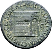 As - Nero PACE P R TERRA MARIQ PARTA IANVM CLVSIT S C, Rome, 62-68 reverse image