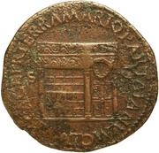 As - Nero PACE P R TERRA MARIQ PARTA IANVM CLVSIT S C, Rome, 62-68 reverse image