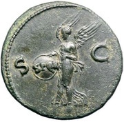 As - Nero S C; Victory, Rome, 62-68 reverse image