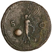 As - Nero S C; Victory, Rome, 62-68 reverse image
