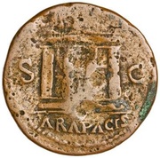 As - Nero ARA PACIS S C, Rome, 62-68 reverse image
