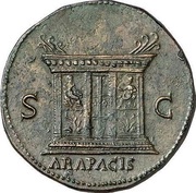 As - Nero ARA PACIS S C, Rome, 62-68 reverse image