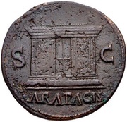 As - Nero ARA PACIS S C, Rome, 62-68 reverse image
