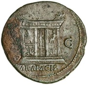 As - Nero ARA PACIS S C, Rome, 62-68 reverse image