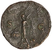 As - Nero S C; Victory, Rome, 62-68 reverse image