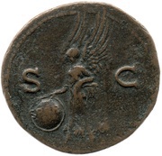 As - Nero S C; Victory, Rome, 62-68 reverse image