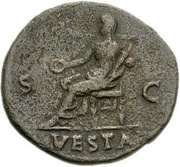 As - Galba VESTA S C; Vesta, Rome, 68-69 reverse image