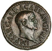 As - Galba VESTA S C; Vesta obverse image