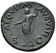 As - Galba AEQVITAS AVGVSTI S C; Aequitas, Rome, 68-69 reverse image