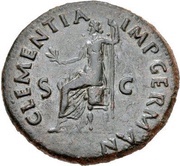 As - Vitellius CLEMENTIA IMP GERMAN S C; Clementia, Rome, 69 reverse image