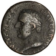 As - Vitellius CONSENSVS EXERCITVVM S C; Mars obverse image