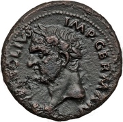 As - Vitellius ROMA RENASCENS S C; Roma and Victory obverse image