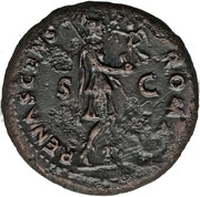 As - Vitellius ROMA RENASCENS S C; Roma and Victory, Rome, 69 reverse image