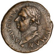 As - Vitellius VICTORIA AVGVST S C; Victory obverse image
