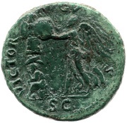 As - Vitellius VICTOR AVGVS S C; Victory, Rome, 69 reverse image