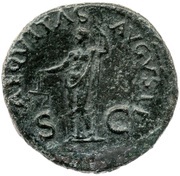 As - Vitellius AEQVITAS AVGVSTI S C; Aequitas, Rome, 69 reverse image