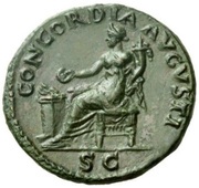 As - Vitellius CONCORDIA AVGVSTI S C; Concordia, Rome, 69 reverse image