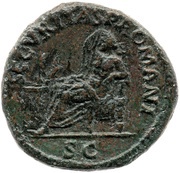 As - Vitellius SECVRITAS P ROMANI S C; Securitas, Rome, 69 reverse image