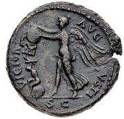 As - Vitellius VICTOR AVGVSTI S C; Victory, Rome, 69 reverse image