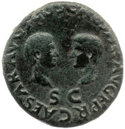As - Vespasian, Titus, and Domitian CAESAR AVG F COS CAESAR AVG F PR S C, Rome, 70 reverse image