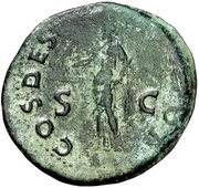 As - Vespasian COS DESIG III TR POT S C; Aequitas, Rome, 70 reverse image
