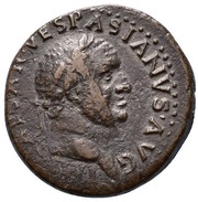 As - Vespasian IMP V P P COS II DESIG III FORT RED S C; Fortuna obverse image