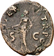 As - Vespasian COS ITER TR POT S C; Aequitas, Rome, 70 reverse image