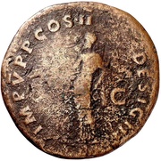 As - Vespasian IMP V P P COS II DESIG III S C; Aequitas, Rome, 70 reverse image