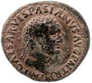 As - Vespasian IMP V P P COS II DESIG III FORT RED S C; Fortuna obverse image