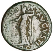 As - Vespasian AEQVITAS AVGVSTI S C; Aequitas, Rome, 71 reverse image