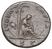 As - Vespasian IVDEA CAPTA S C; Judaea, Rome, 71 reverse image