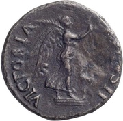 As - Vespasian VICTORIA AVGVSTI S C; Victory, Rome, 71 reverse image