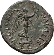 As - Vespasian VICTORIA NAVALIS S C; Victory, Rome, 71 reverse image