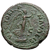As - Vespasian VICTORIA NAVALIS S C; Victory, Rome, 71 reverse image
