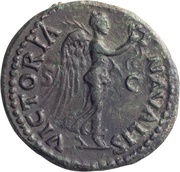 As - Vespasian VICTORIA NAVALIS S C; Victory, Rome, 71 reverse image