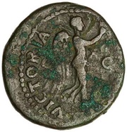 As - Vespasian VICTORIA AVGVSTI S C; Victory, Rome, 71 reverse image