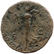 As - Vespasian VICTORIA AVGVSTI S C; Victory, Rome, 71 reverse image