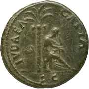 As - Titus IVDAEA CAPTA S C; Judaea, Rome, 72 reverse image