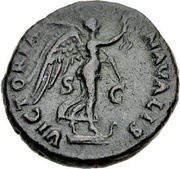 As - Titus VICTORIA NAVALIS S C; Victory, Rome, 72 reverse image