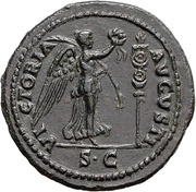 As - Titus VICTORIA AVGVSTI S C; Victory, Rome, 72 reverse image