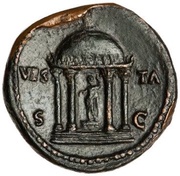 As - Domitian VESTA S C, Rome, 72 reverse image