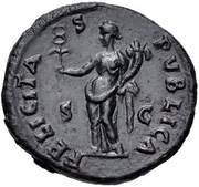 As - Vespasian FELICITAS PVBLICA S C; Felicitas, Rome, 72-73 reverse image