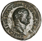 As - Vespasian AEQVITAS AVGVST S C; Aequitas obverse image