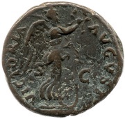 As - Vespasian VICTORIA AVGVST S C; Victory, Rome, 73 reverse image
