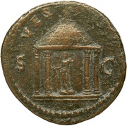 As - Domitian VESTA S C, Rome, 73 reverse image