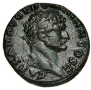 As - Domitian VICTORIA AVGVSTI S C; Victory obverse image
