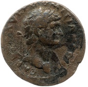 As - Domitian VICTORIA NAVALIS S C; Victory obverse image