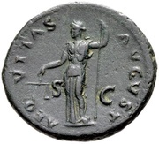 As - Domitian AEQVITAS AVGVST S C; Aequitas, Rome, 73-74 reverse image