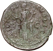 As - Domitian FELICITAS PVBLICA S C; Felicitas, Rome, 73-74 reverse image