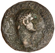 As - Domitian S C; Spes obverse image